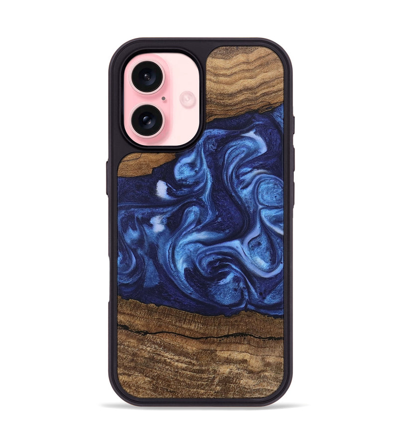 iPhone 16 Wood Phone Case - King (Blue, 746253)