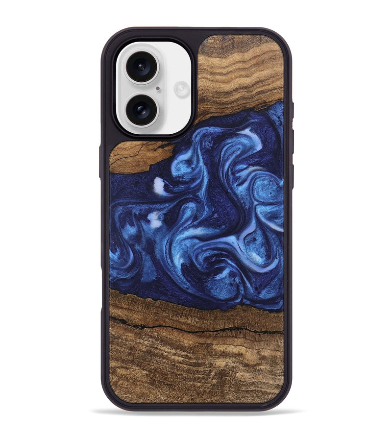 iPhone 16 Plus Wood Phone Case - King (Blue, 746253)