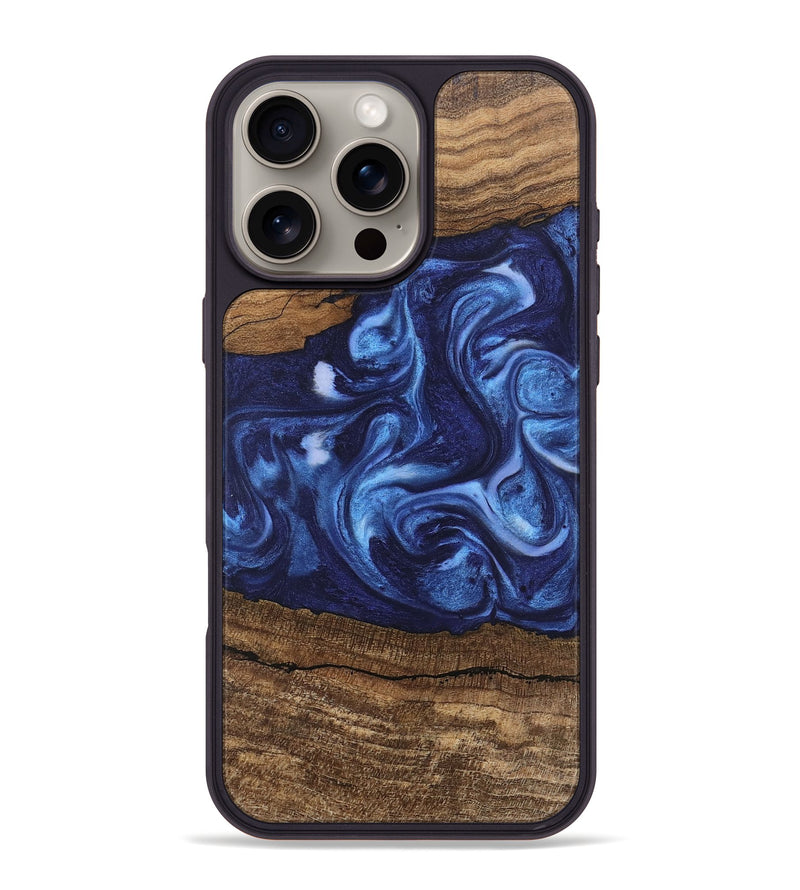 iPhone 16 Pro Max Wood Phone Case - King (Blue, 746253)