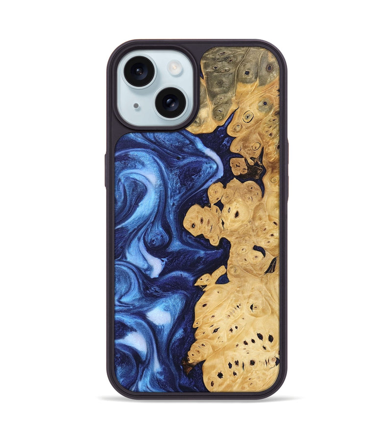 iPhone 15 Wood Phone Case - Drew (Blue, 746254)