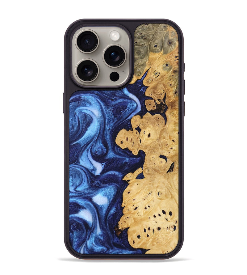 iPhone 15 Pro Max Wood Phone Case - Drew (Blue, 746254)