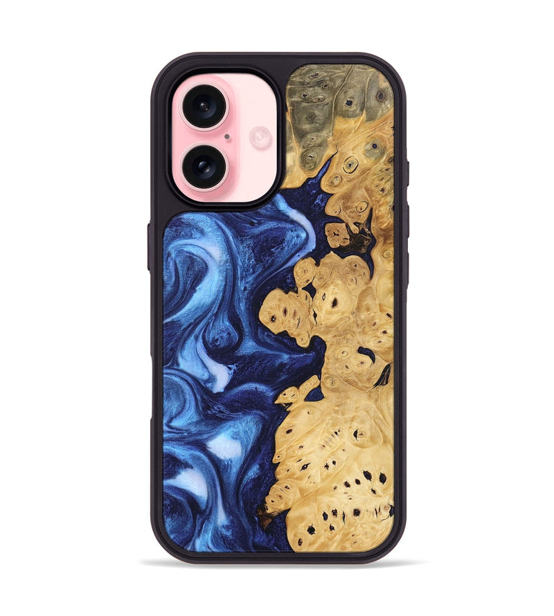 iPhone 16 Wood Phone Case - Drew (Blue, 746254)