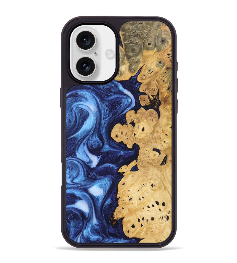 iPhone 16 Plus Wood Phone Case - Drew (Blue, 746254)