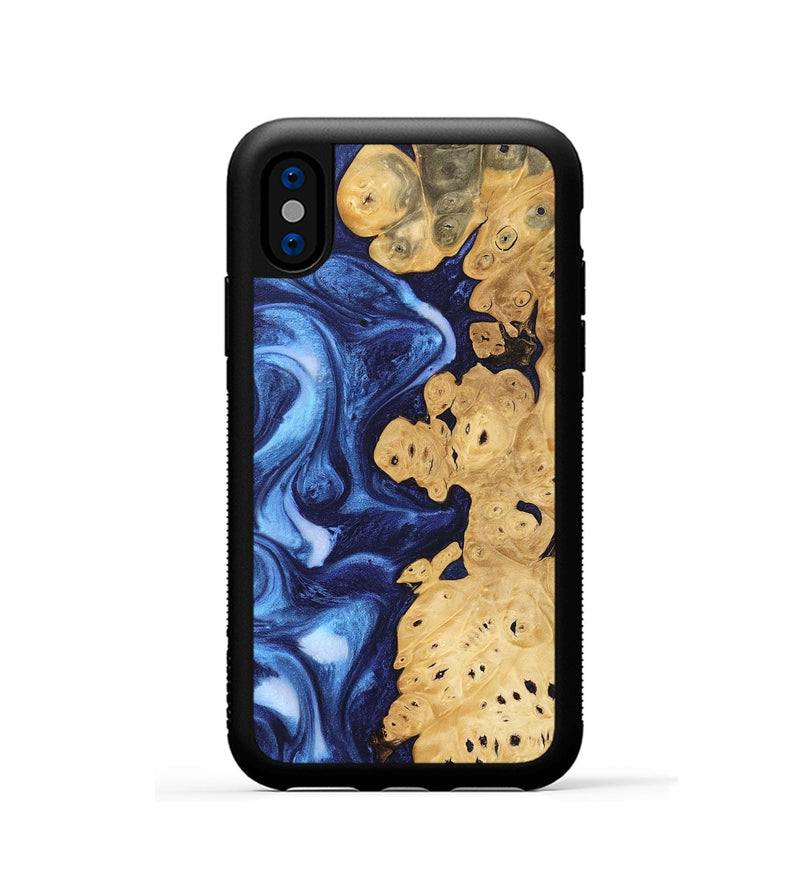 iPhone Xs Wood Phone Case - Drew (Blue, 746254)