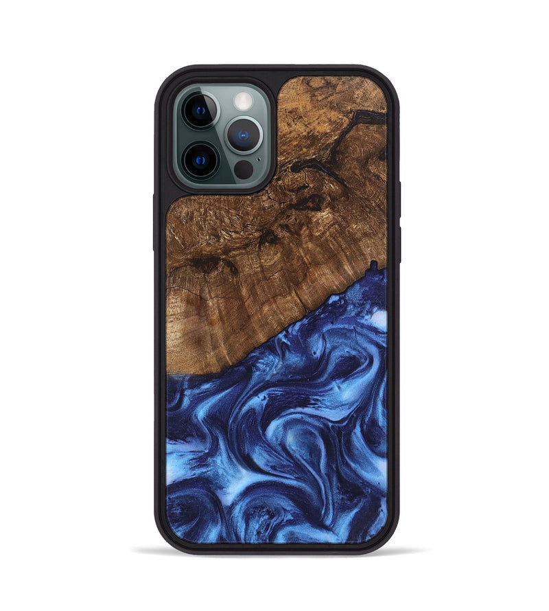 iPhone 12 Pro Wood Phone Case - Vallie (Blue, 746256)