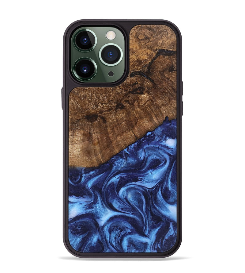 iPhone 13 Pro Max Wood Phone Case - Vallie (Blue, 746256)