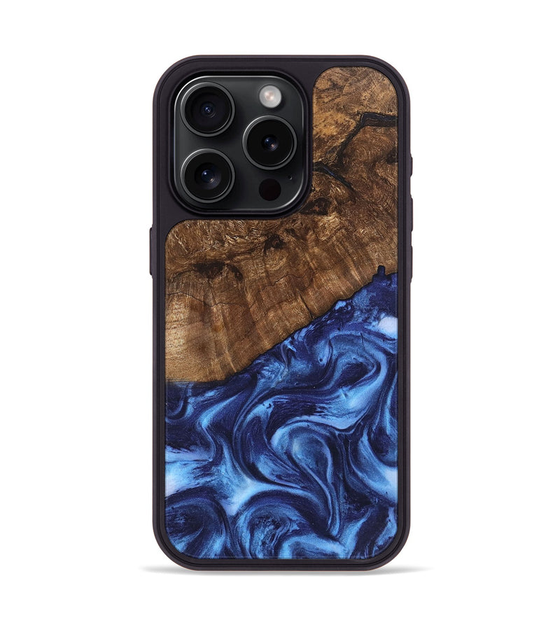 iPhone 15 Pro Wood Phone Case - Vallie (Blue, 746256)