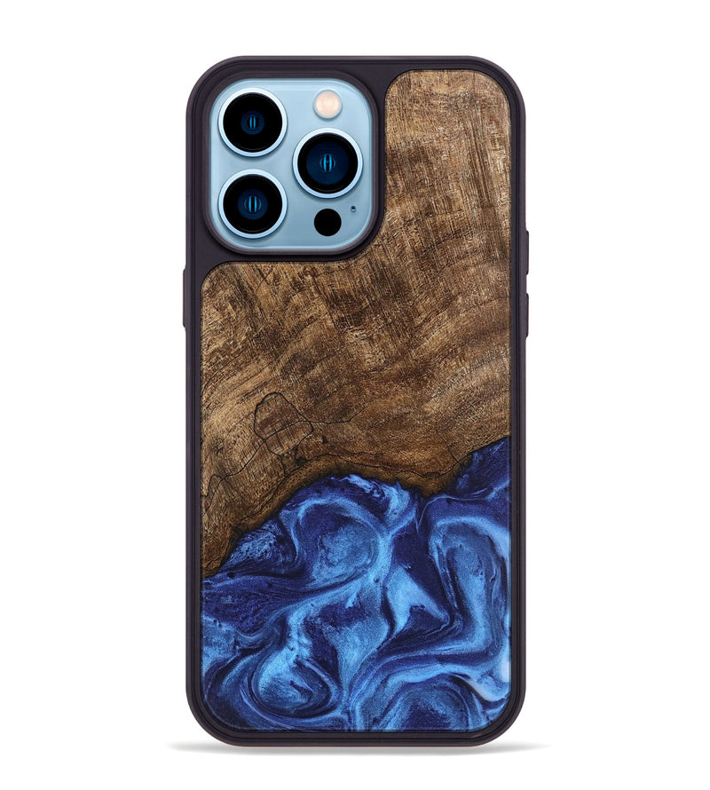 iPhone 14 Pro Max Wood Phone Case - Nettie (Blue, 746257)