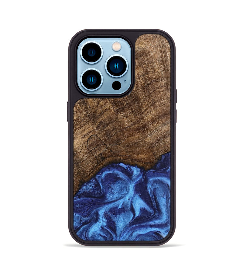 iPhone 14 Pro Wood Phone Case - Nettie (Blue, 746257)