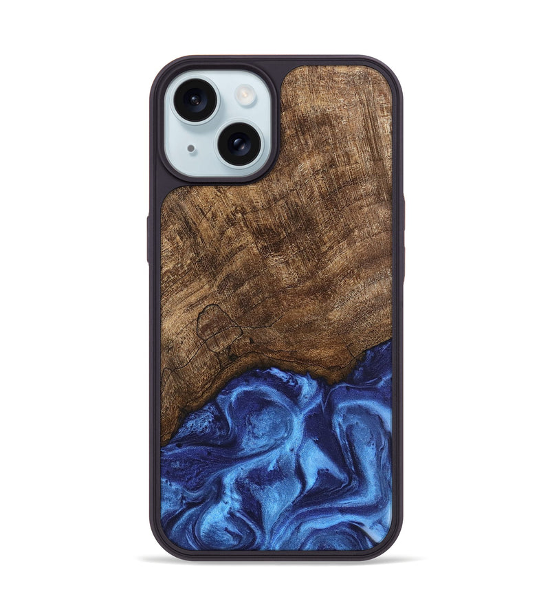 iPhone 15 Wood Phone Case - Nettie (Blue, 746257)