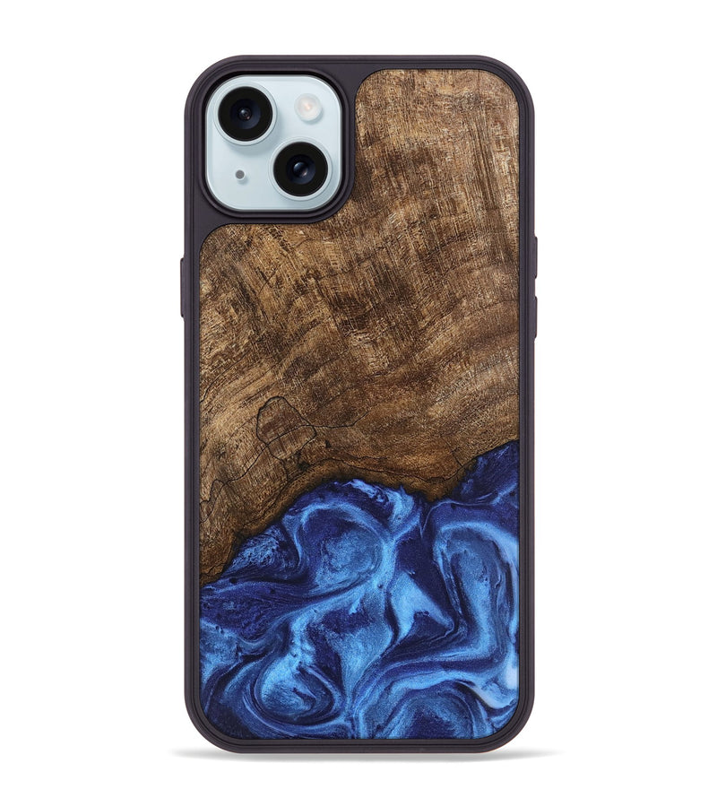 iPhone 15 Plus Wood Phone Case - Nettie (Blue, 746257)