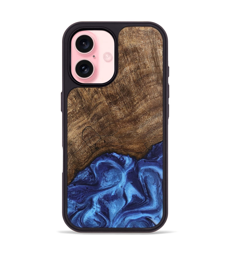 iPhone 16 Wood Phone Case - Nettie (Blue, 746257)