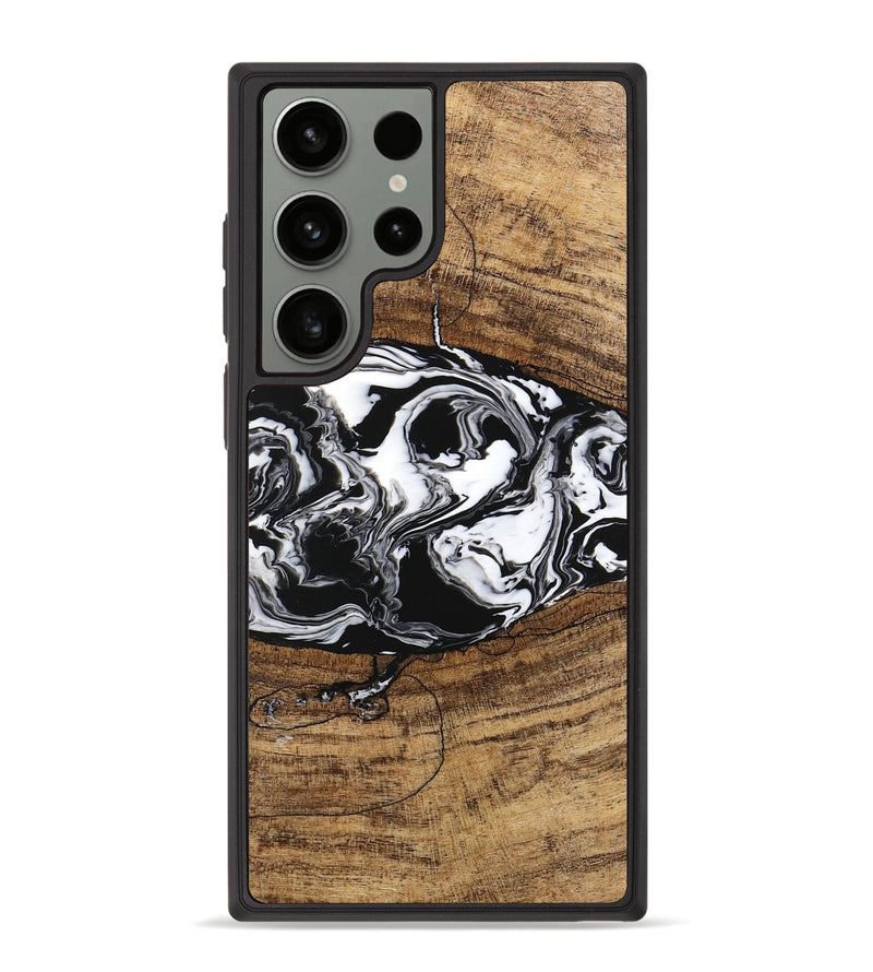 Galaxy S23 Ultra Wood Phone Case - Melva (Black & White, 746259)