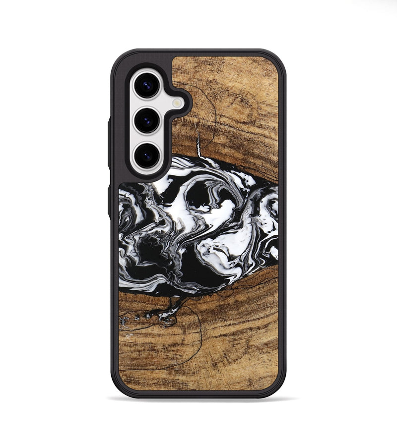 Galaxy S25 Wood Phone Case - Melva (Black & White, 746259)