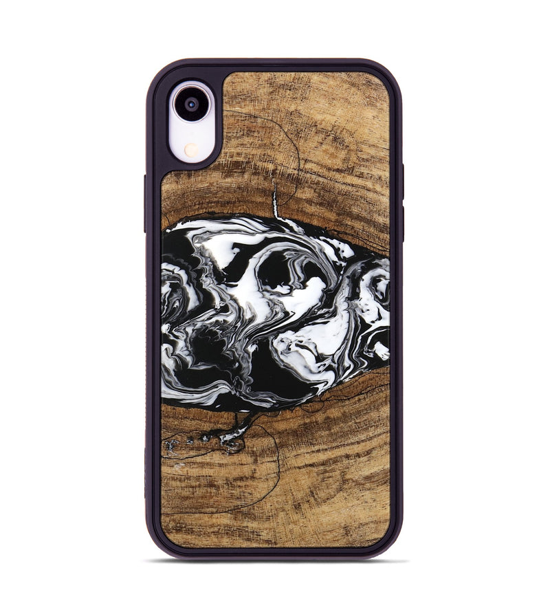 iPhone Xr Wood Phone Case - Melva (Black & White, 746259)