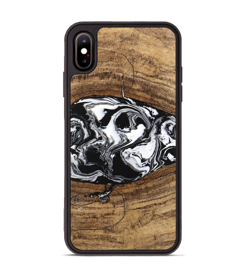 iPhone Xs Max Wood Phone Case - Melva (Black & White, 746259)