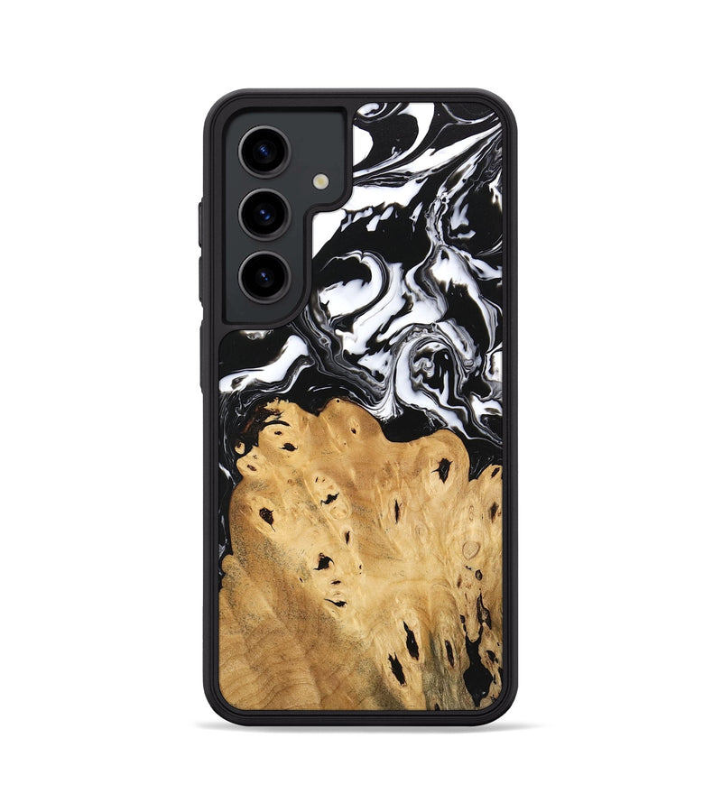 Galaxy S24 Wood Phone Case - Araceli (Black & White, 746264)