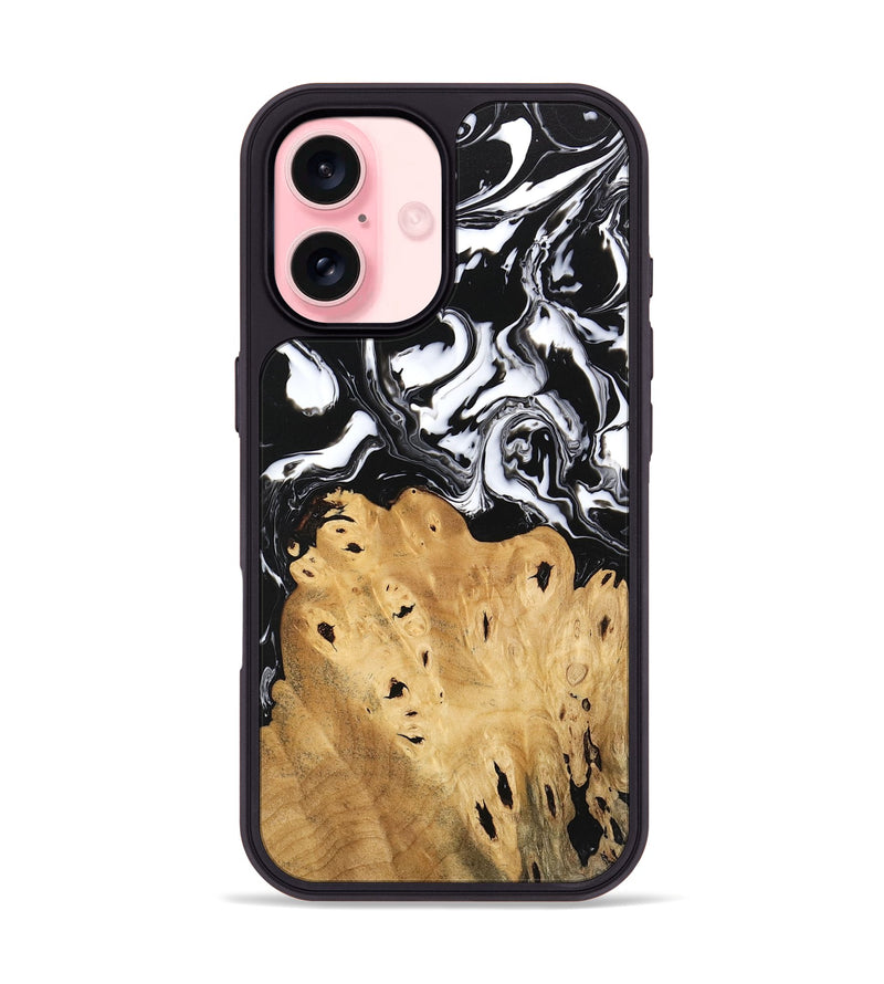 iPhone 16 Wood Phone Case - Araceli (Black & White, 746264)