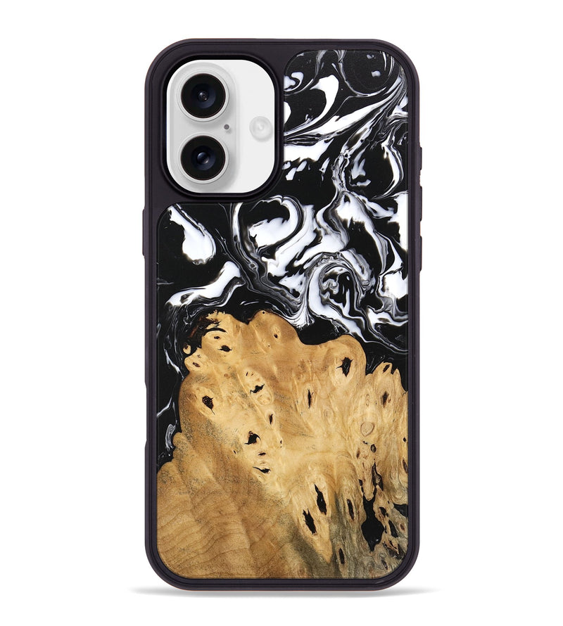 iPhone 16 Plus Wood Phone Case - Araceli (Black & White, 746264)