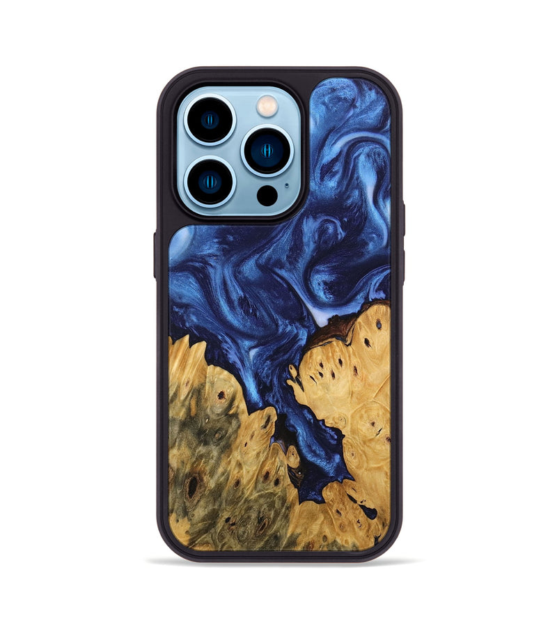 iPhone 14 Pro Wood Phone Case - Miracle (Blue, 746267)