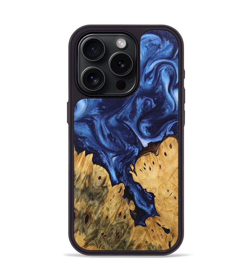 iPhone 15 Pro Wood Phone Case - Miracle (Blue, 746267)