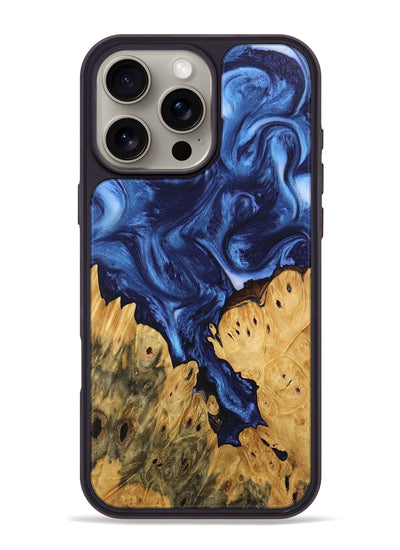 iPhone 16 Pro Max Wood Phone Case - Miracle (Blue, 746267)