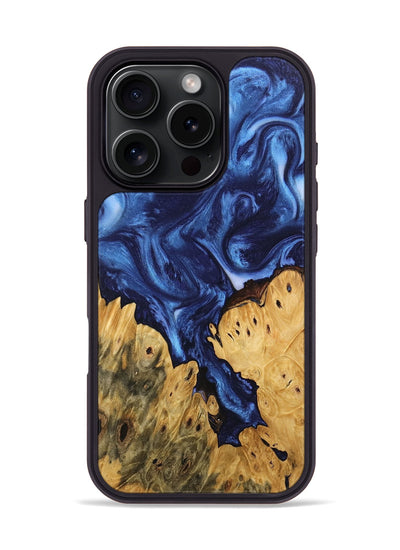 iPhone 16 Pro Wood Phone Case - Miracle (Blue, 746267)