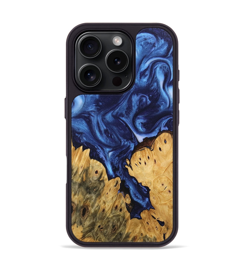 iPhone 16 Pro Wood Phone Case - Miracle (Blue, 746267)