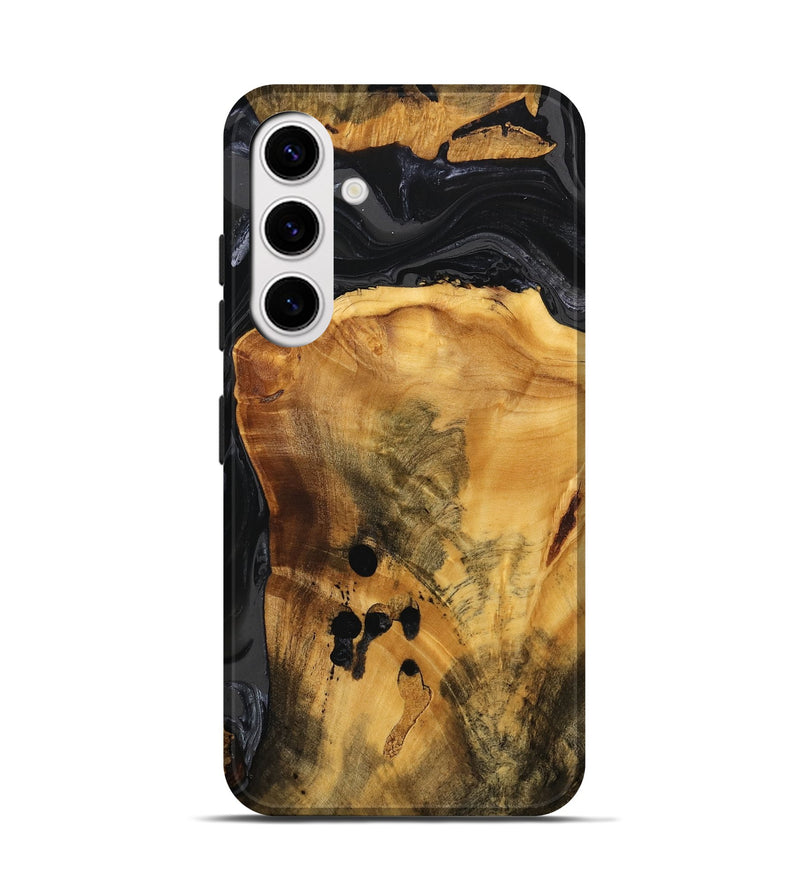 Galaxy S25 Wood Live Edge Phone Case - Brandon (Black & White, 746275)