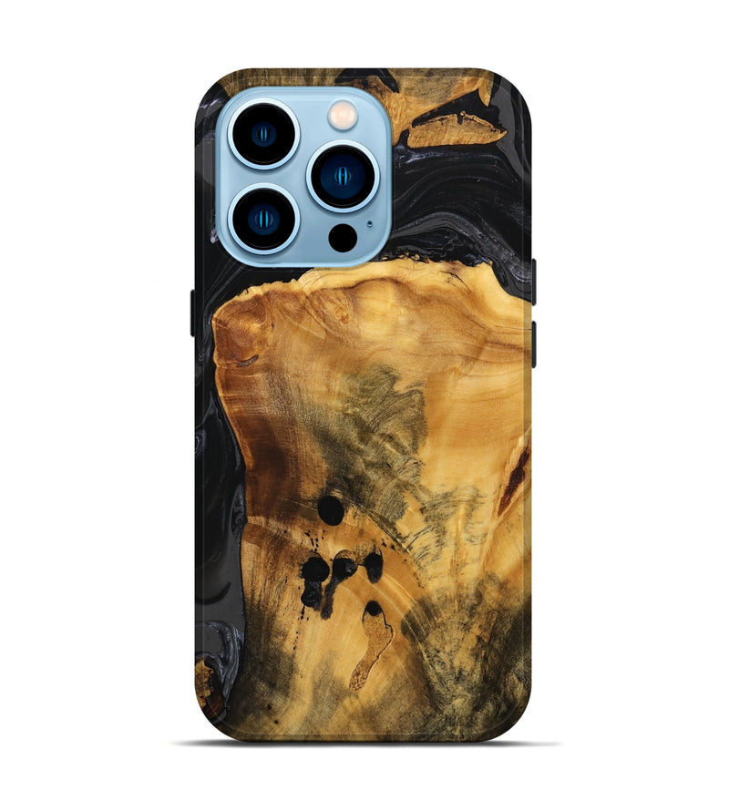 iPhone 14 Pro Wood Live Edge Phone Case - Brandon (Black & White, 746275)