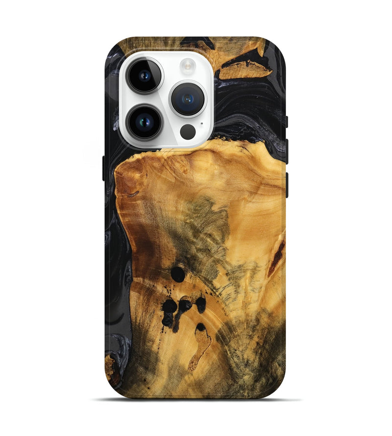 iPhone 15 Pro Wood Live Edge Phone Case - Brandon (Black & White, 746275)