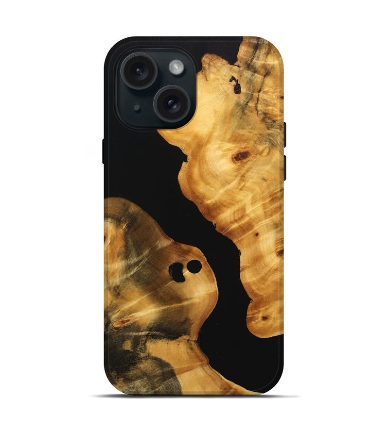 iPhone 15 Wood Live Edge Phone Case - Janessa (Wood Burl, 746277)