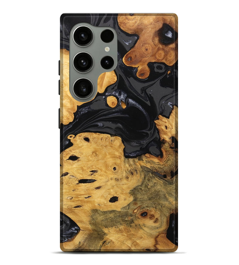 Galaxy S24 Ultra Wood Live Edge Phone Case - Ursula (Black & White, 746278)