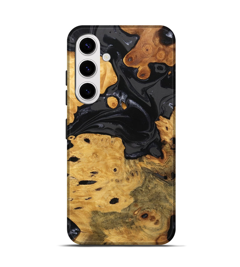 Galaxy S25 Wood Live Edge Phone Case - Ursula (Black & White, 746278)