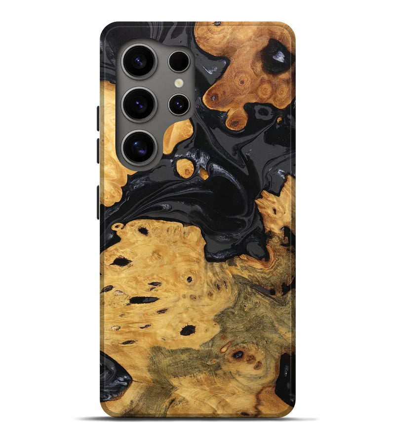 Galaxy S25 Ultra Wood Live Edge Phone Case - Ursula (Black & White, 746278)