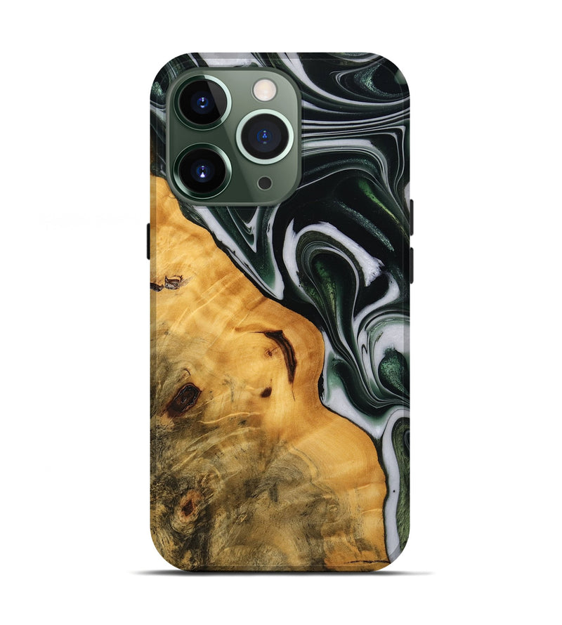 iPhone 13 Pro Wood Live Edge Phone Case - Verla (Green, 746288)