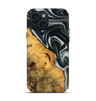 iPhone 15 Wood Live Edge Phone Case - Verla (Green, 746288)