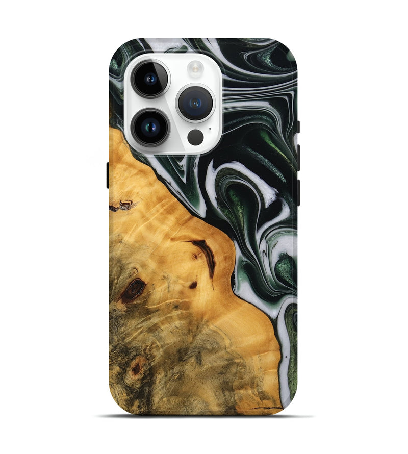 iPhone 15 Pro Wood Live Edge Phone Case - Verla (Green, 746288)