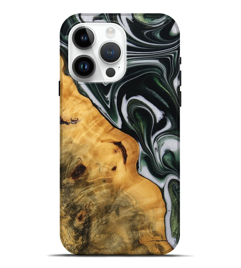 iPhone 15 Pro Max Wood Live Edge Phone Case - Verla (Green, 746288)