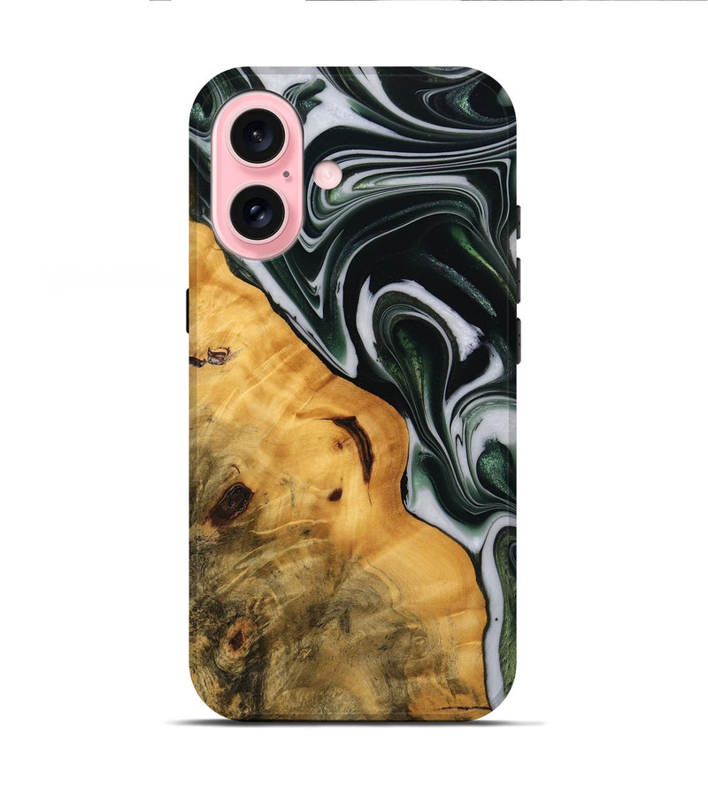 iPhone 16 Wood Live Edge Phone Case - Verla (Green, 746288)