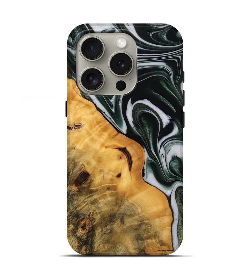 iPhone 16 Pro Wood Live Edge Phone Case - Verla (Green, 746288)