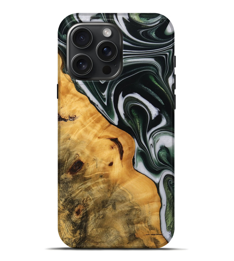 iPhone 16 Pro Max Wood Live Edge Phone Case - Verla (Green, 746288)