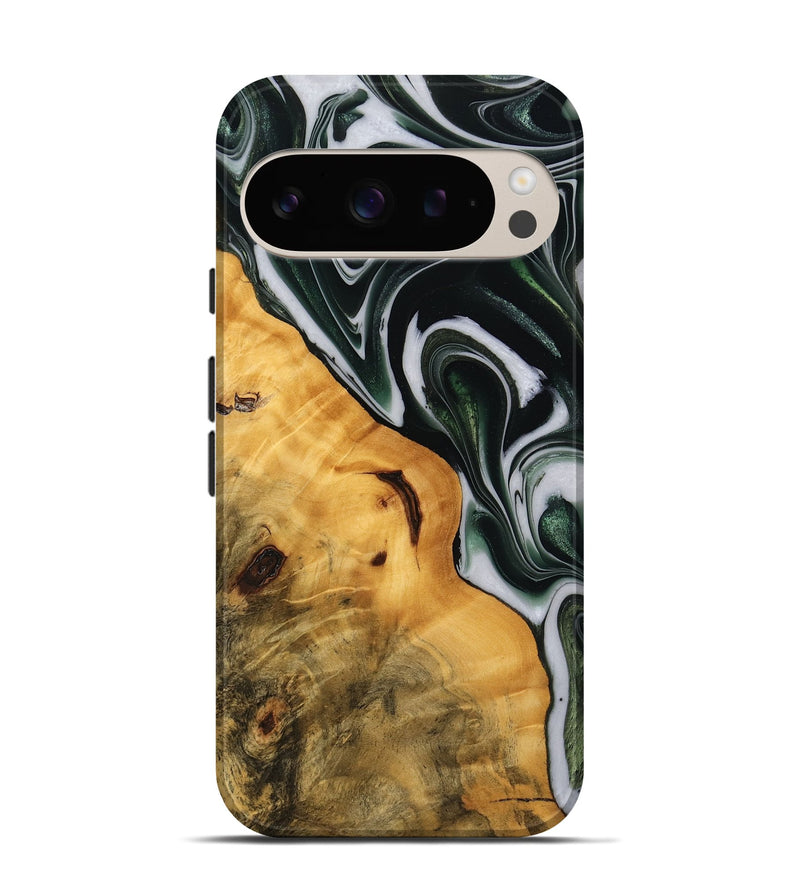 Pixel 9 Wood Live Edge Phone Case - Verla (Green, 746288)