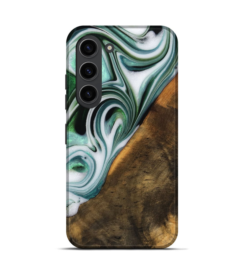 Galaxy S23 Wood Live Edge Phone Case - Annika (Green, 746289)