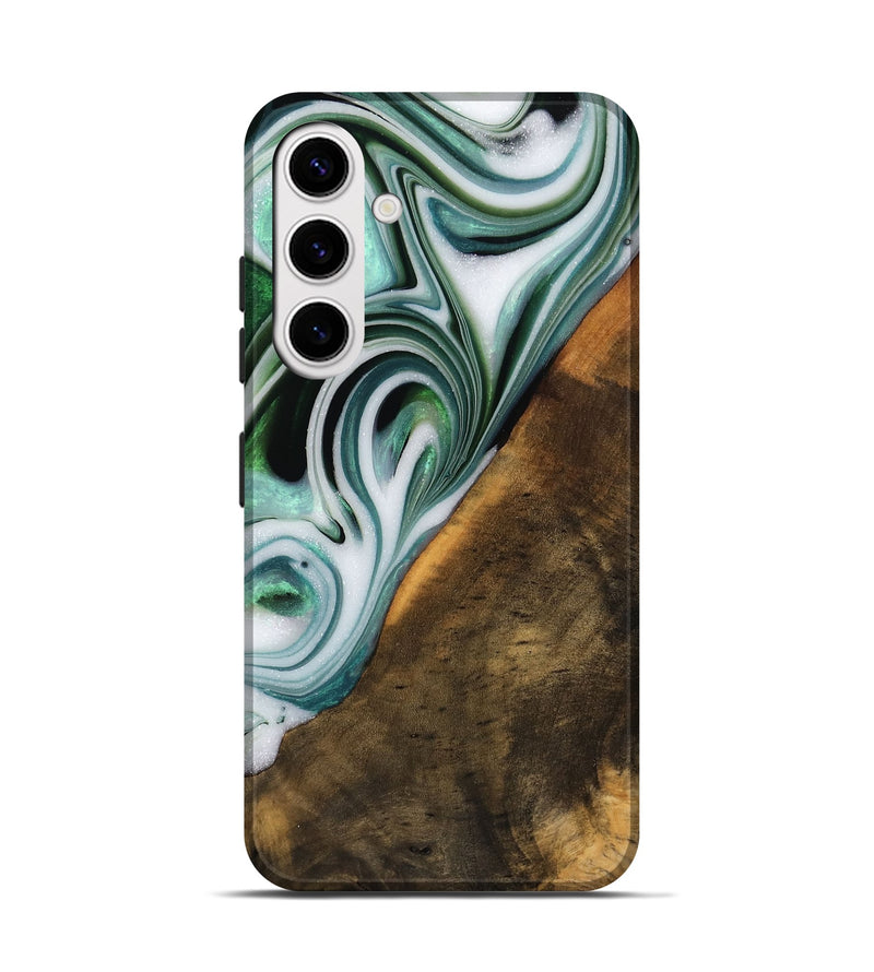 Galaxy S25 Wood Live Edge Phone Case - Annika (Green, 746289)