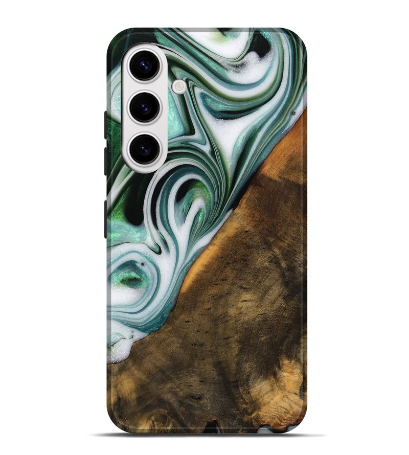 Galaxy S25 Plus Wood Live Edge Phone Case - Annika (Green, 746289)