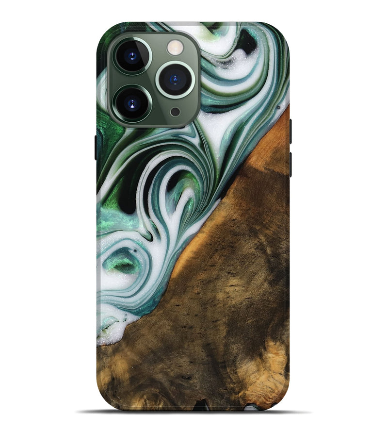 iPhone 13 Pro Max Wood Live Edge Phone Case - Annika (Green, 746289)