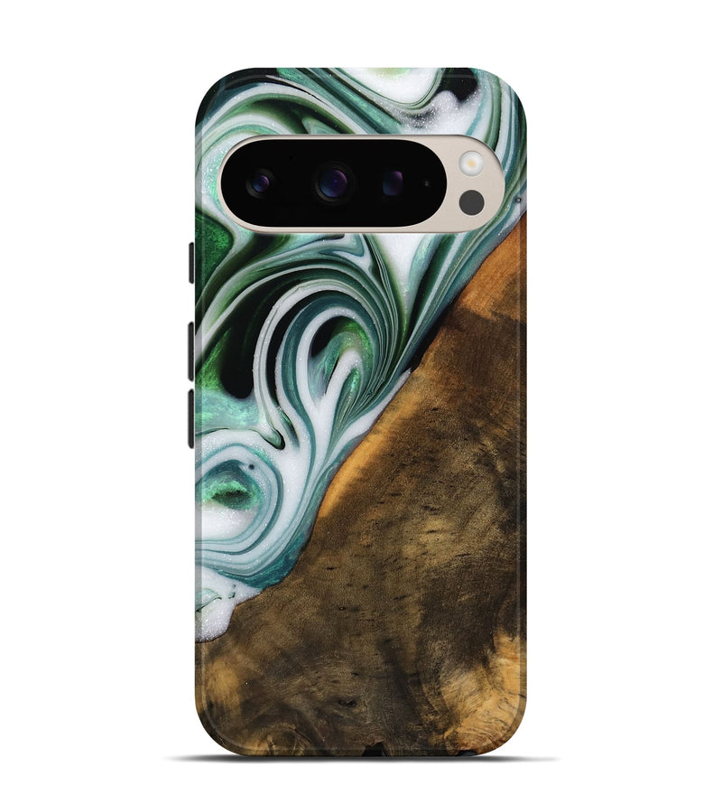 Pixel 9 Wood Live Edge Phone Case - Annika (Green, 746289)