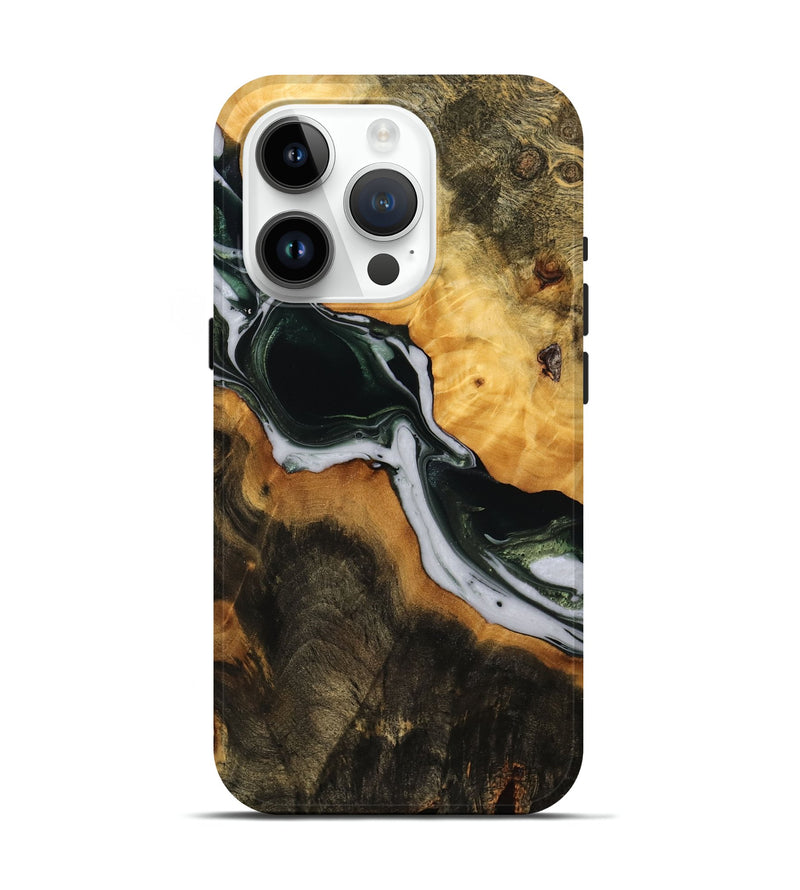 iPhone 15 Pro Wood Live Edge Phone Case - Jaslyn (Green, 746291)