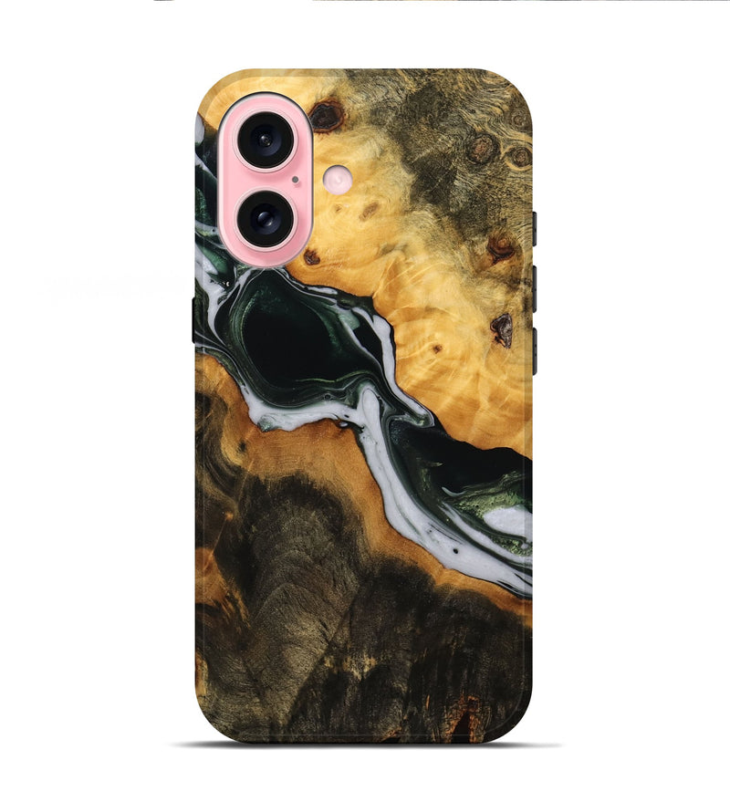 iPhone 16 Wood Live Edge Phone Case - Jaslyn (Green, 746291)